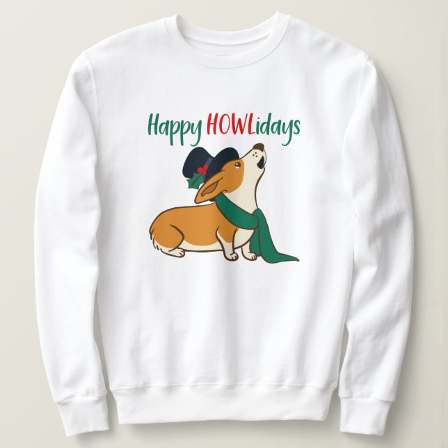 Noël Corgi Chanter Sweatshirt (Design devant)