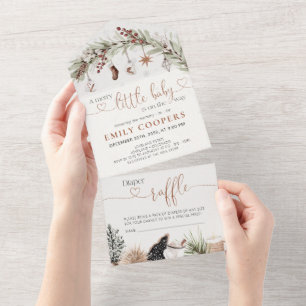 Noël Cosy Diaper Raffle Tout en une invitation