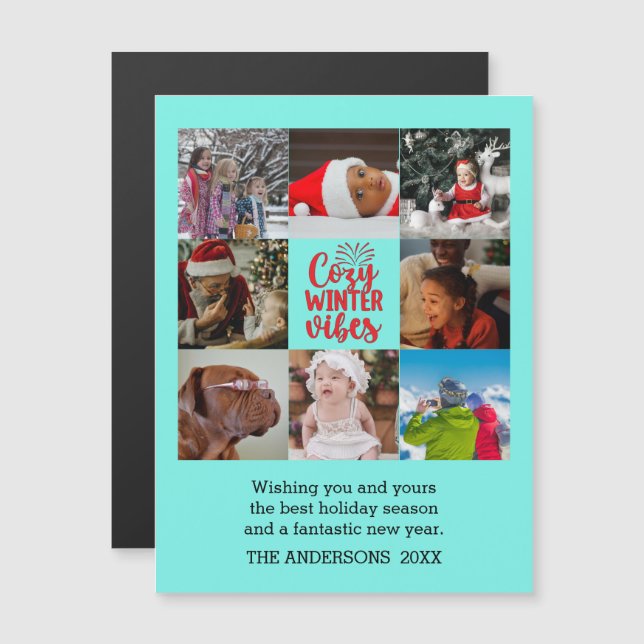 Noël Cosy Vibes d'hiver Famille Photo Collage (Devant / Derrière)
