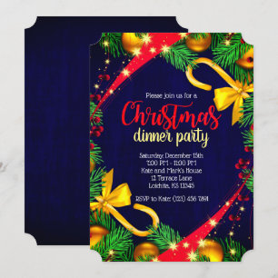 Noël Couleurs Diner Party Billetterie Invitation