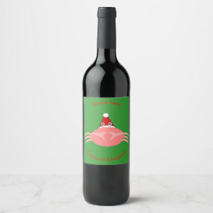 Noël Crabe Bouteille personnalisée Étiquettes