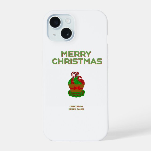 Noël Cupcake Apple iPhone 15 Coque (Verso)