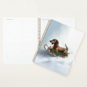 Noël Dachshund neige hiver