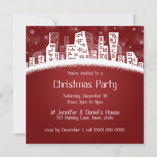 Noël Dans La Ville Fête Invitations (Devant)
