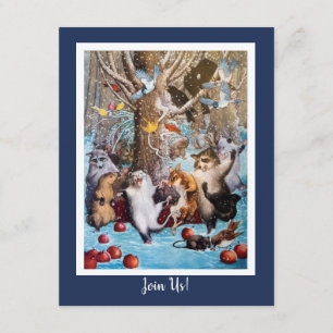 Noël dans les bois Animaux amusants Invitation