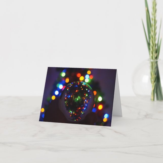 Noël dans une boule de cristal Carte de Noël pliée (Devant)