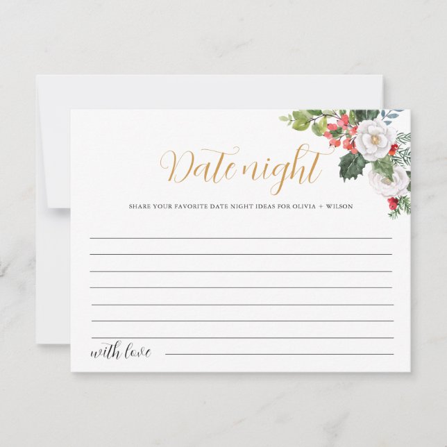 Noël Date d'hiver Idées de nuit Carte de jeu (Devant)