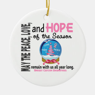 Noël de cancer du sein 3 ornements de globe de