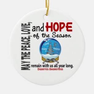 Noël de diabète 3 ornements de globe de neige