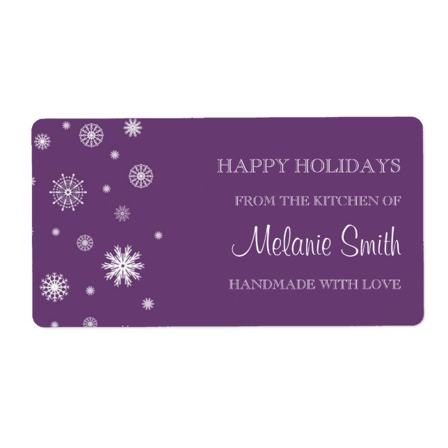 Noël de la cuisine de la neige prune Étiquette (Devant)