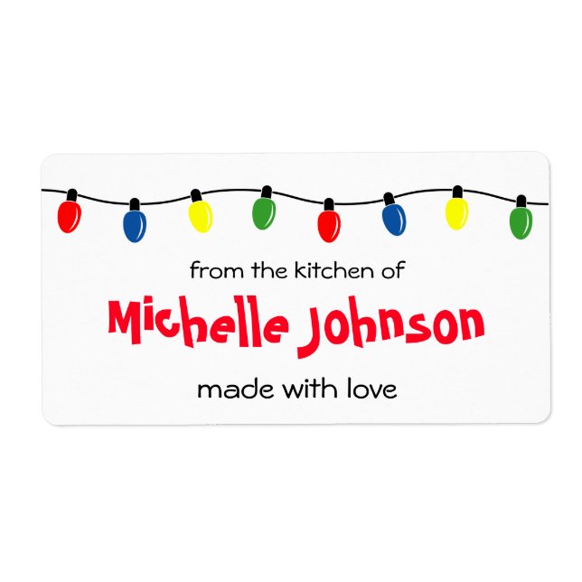 Noël De la cuisine des étiquettes de cuisine maiso (Devant)