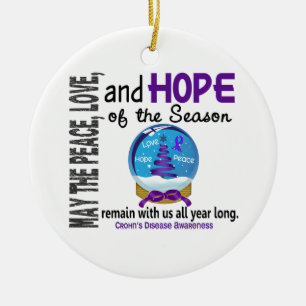 Noël de la maladie de Crohns 3 ornements de globe