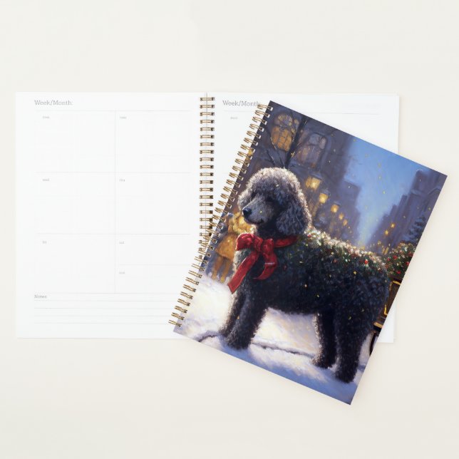 Noël de la saison festive du Caniche (Devant avec enveloppe)