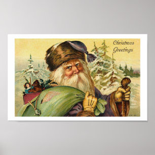 Noël de père - affiche vintage d'art