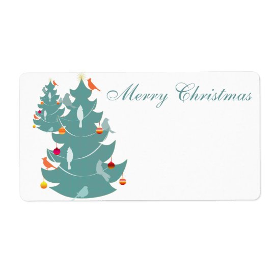 Noël de région boisée étiquette d’expédition