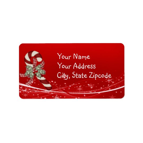 Noël de sucre de canne étiquettes d’adresse
