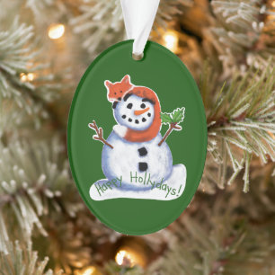 Noël des amis renard et bonhomme de neige