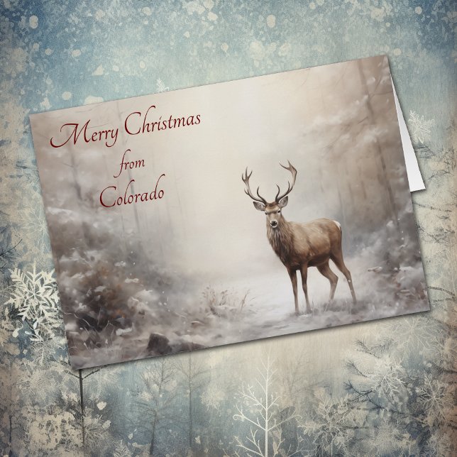 Noël des cerfs de forêt au Colorado Card (Créateur téléchargé)