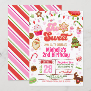 Noël Deux doux Invitation Anniversaire - Fille