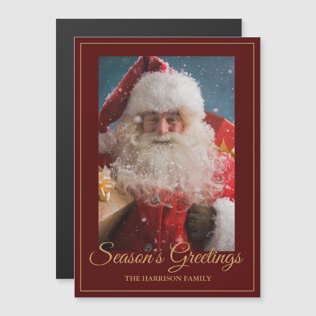 Noël d'hiver joyeux Père Noël personnalisé (Devant / Derrière)