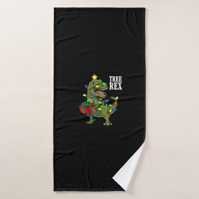 Noël Dinosaure Arbre Rex Garçons Filles Enfants Xm (Serviette de bain)