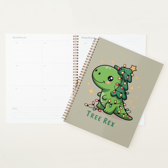 Noël Dinosaure Fête Lumière Drôle Arbre Rex (Devant avec enveloppe)