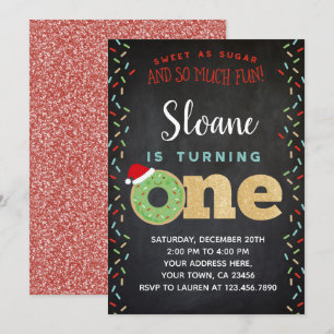 Noël Donut 1er anniversaire Invitation