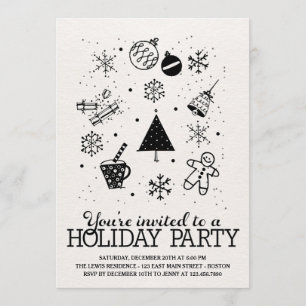 Noël Doodles Fêtes Invitation