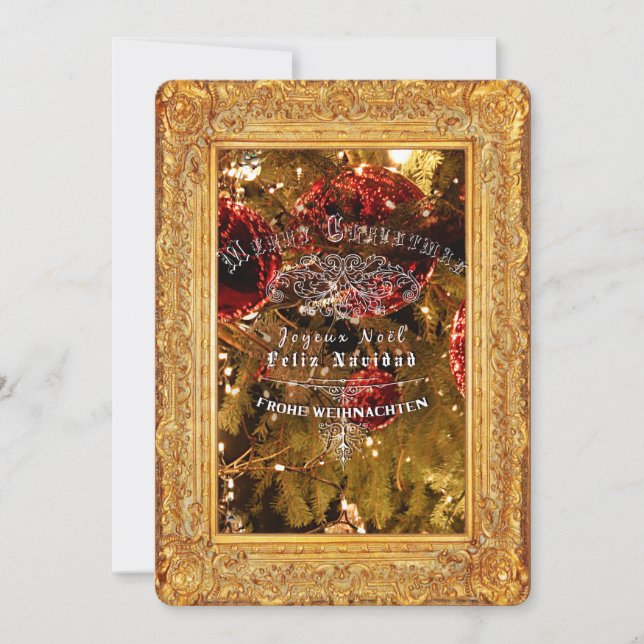 Noël d'Or Luxueux - Carte d'Invitation (Devant)