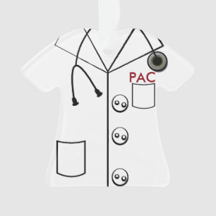 NOËL D'ORNEMENT DE PAC DE MANTEAU DE LABORATOIRE