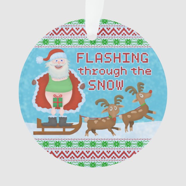 Noël drôle | le père noël clignotant par la neige (devant)