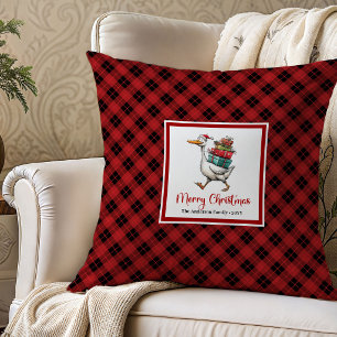 Noël Drôles d'Oies Humour Coussin de Jet Décoratif