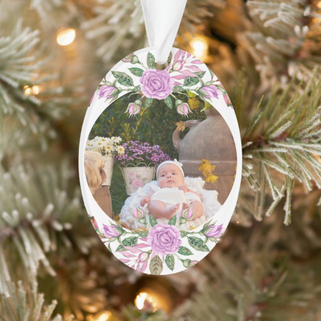 Noël du bébé avec cadre de fleurs (Arbre)