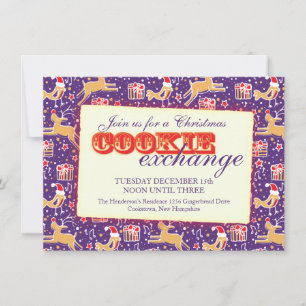 Noël Échange de biscuits et étiquette invitation