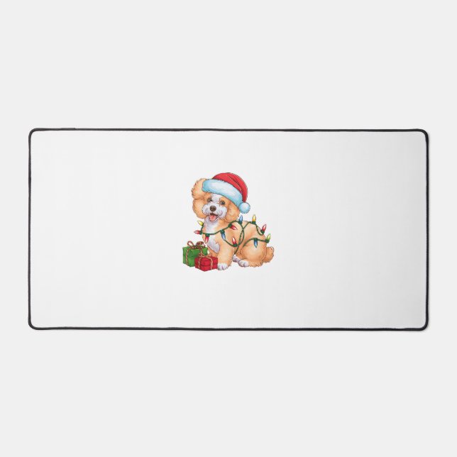 Noël Éclairage Santa Chapeau Bichon Frise Chien No (Recto)