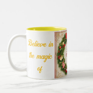 Noël en famille Bonne année 2 photos Mug