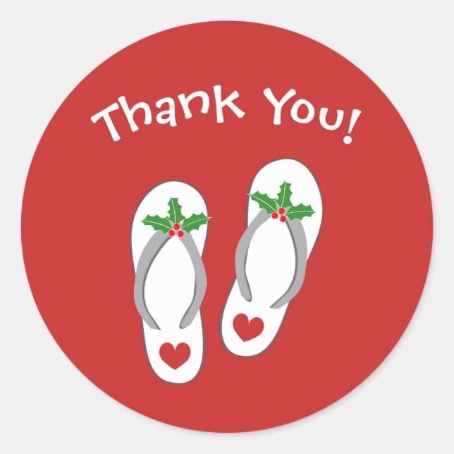 Noël en juillet Vacances plage flip flop stickers (Devant)