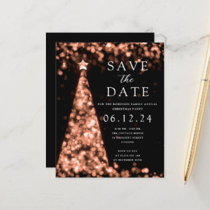Noël Enregistrer La Date Rose Gold Tree Invitation
