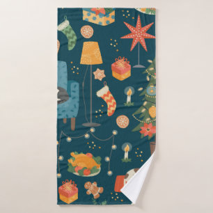 Noël et Joyeux Nouvel An motif sans couture. Sonde