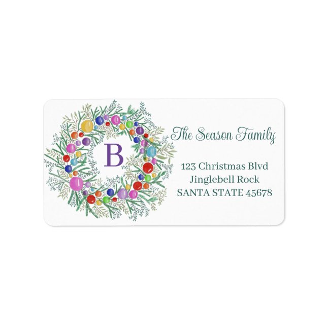 Noël Étiquette Monogram personnalisable (Devant)