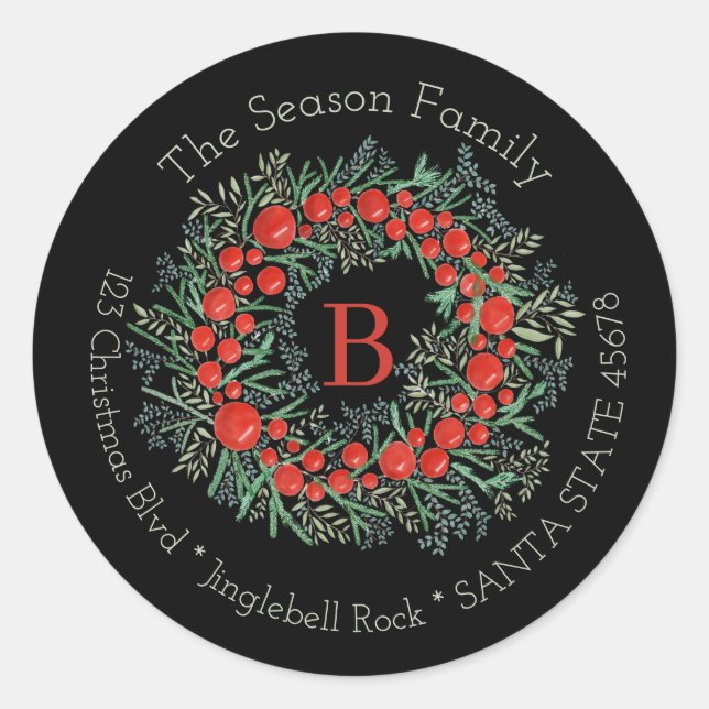 Noël Étiquette Monogram personnalisable (Devant)