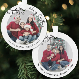 Noël familial double face personnalisé avec 2 phot