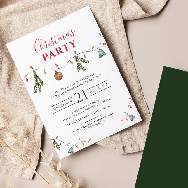 Noël Famille Invitation Rustique (Boho Christmas Party Invitation)