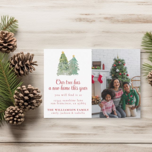 Noël Famille Photo Faire-part de déménagement (Créateur téléchargé)