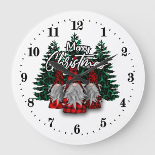 Noël festif gnomes Grosse horloge