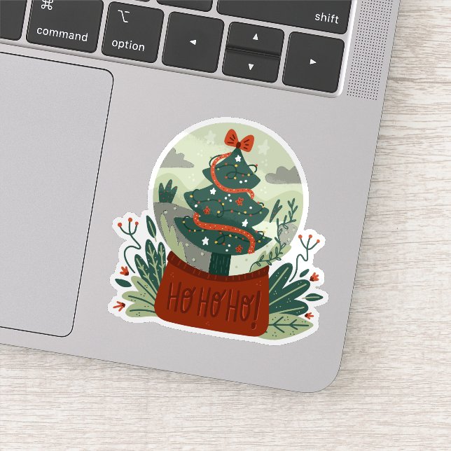 Noël festif ho ho ho neige globe sticker (Détail)