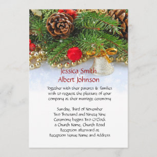 Noël Fête Bell Invitation de mariage