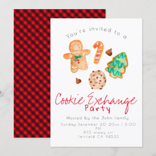 Noël fête biscuit échange invitation