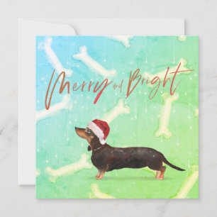 Noël Fête Dachshund Chien Motif Salutation