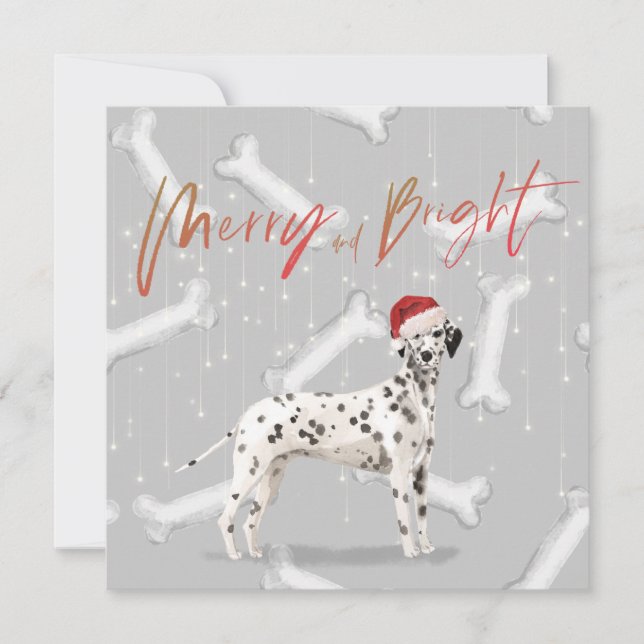 Noël Fête Dalmatie Chien Motif Salutation (Devant)